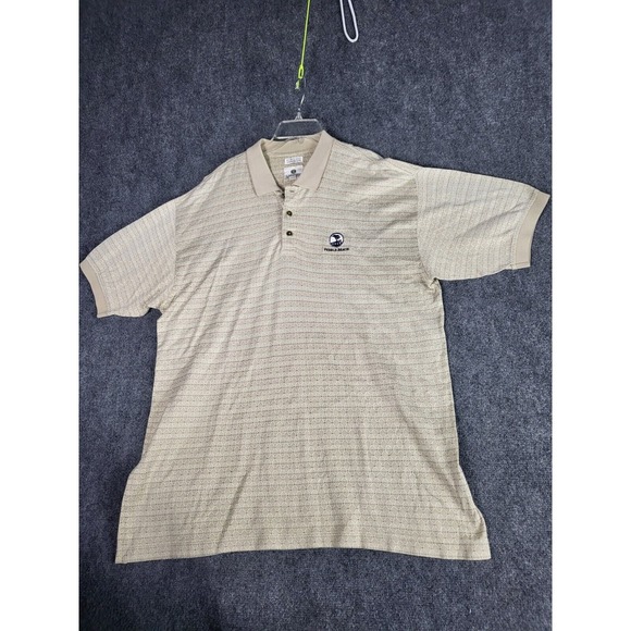 Pebble Beach Other - Lone Cypress Pebble Beach Golf Polo Brown Striped Men Sz L Cotton Outdoor Preppy